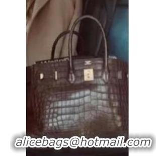 Top Quality Hermes Birkin 30CM Original Crocodile Leather Bag BK30 Dark Brown