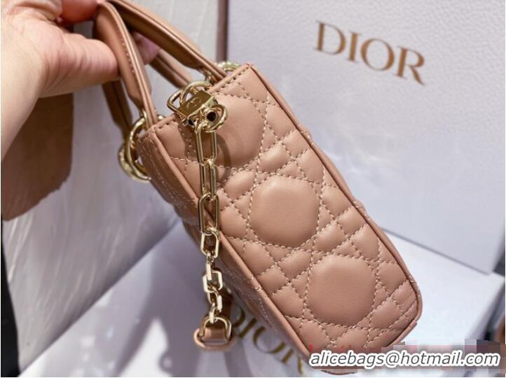 Top Quality Dior Medium Lady D-Joy Bag Cannage Lambskin M0540O dark pink