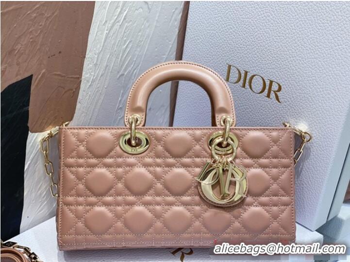 Top Quality Dior Medium Lady D-Joy Bag Cannage Lambskin M0540O dark pink