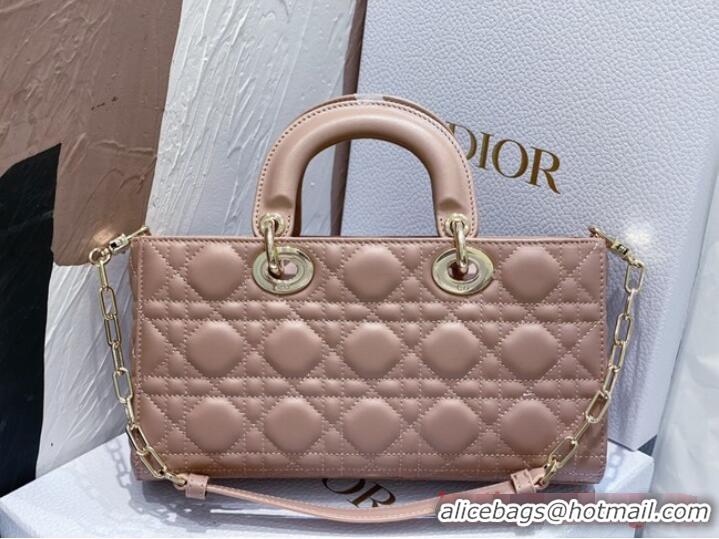 Top Quality Dior Medium Lady D-Joy Bag Cannage Lambskin M0540O dark pink