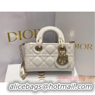 Traditional Discount Dior mini Lady D-Joy Bag Cannage Lambskin 9230 white