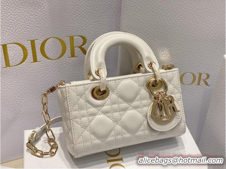 Traditional Discount Dior mini Lady D-Joy Bag Cannage Lambskin 9230 white