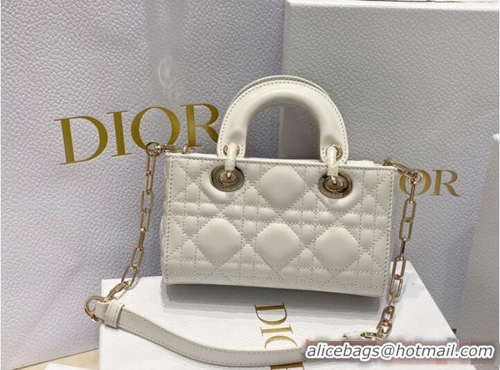 Traditional Discount Dior mini Lady D-Joy Bag Cannage Lambskin 9230 white