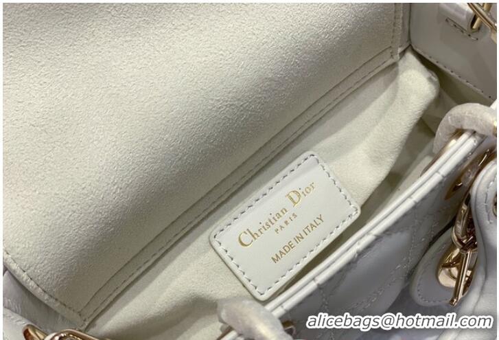 Traditional Discount Dior mini Lady D-Joy Bag Cannage Lambskin 9230 white