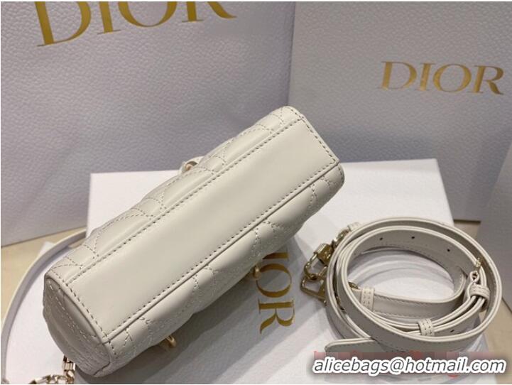 Traditional Discount Dior mini Lady D-Joy Bag Cannage Lambskin 9230 white