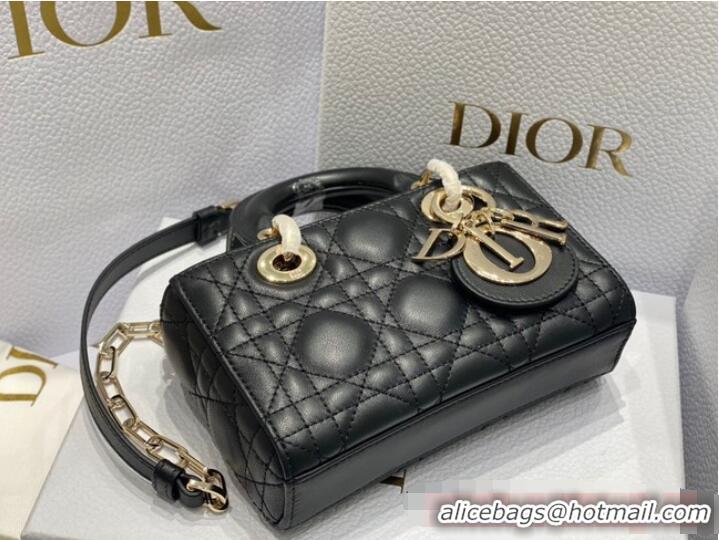 Classic Promotional Dior mini Lady D-Joy Bag Cannage Lambskin 9230 black