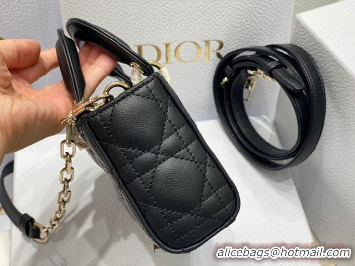 Classic Promotional Dior mini Lady D-Joy Bag Cannage Lambskin 9230 black