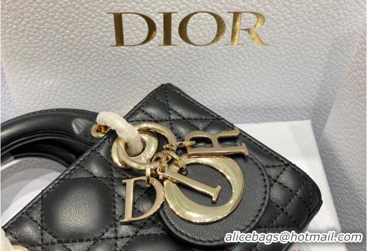 Classic Promotional Dior mini Lady D-Joy Bag Cannage Lambskin 9230 black