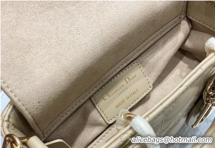 Reasonable Price Dior mini Lady D-Joy Bag Cannage Lambskin 9230 Apricot