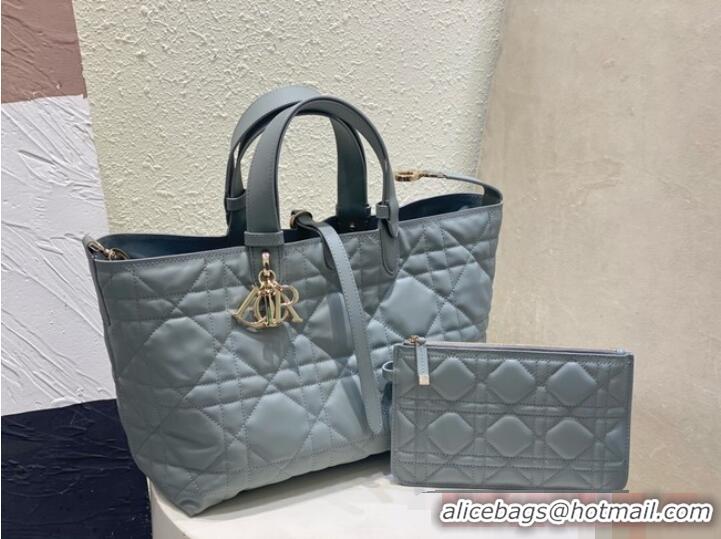 Buy Fashionable Small Dior Toujours Bag Macrocannage Calfskin M2822O Gray