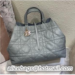 Super Quality Medium Dior Toujours Bag Stone Gray Macrocannage Calfskin M2821O