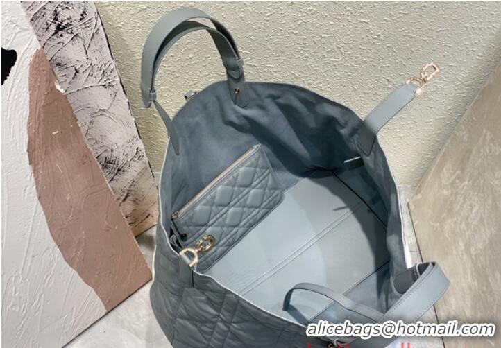 Super Quality Medium Dior Toujours Bag Stone Gray Macrocannage Calfskin M2821O