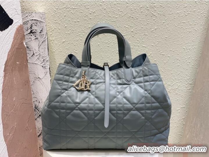 Super Quality Medium Dior Toujours Bag Stone Gray Macrocannage Calfskin M2821O