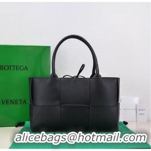 Grade Design Bottega Veneta Medium Arco Intreccio grained Leather Tote Bag 9892 Black