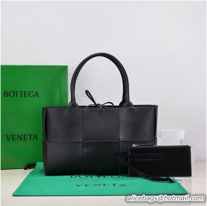 Grade Design Bottega Veneta Medium Arco Intreccio grained Leather Tote Bag 9892 Black