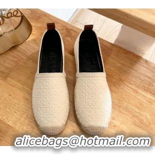 Top Grade Loewe Espadrilles Flat in 3D Anagram Denim White 125044