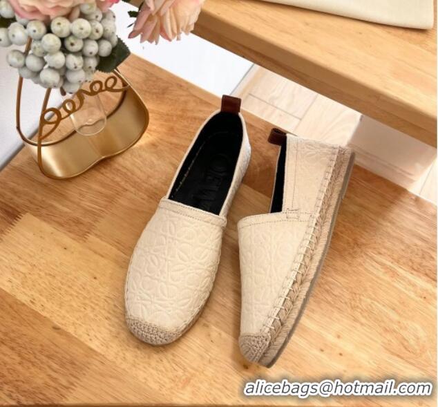 Top Grade Loewe Espadrilles Flat in 3D Anagram Denim White 125044