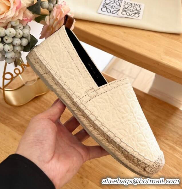 Top Grade Loewe Espadrilles Flat in 3D Anagram Denim White 125044