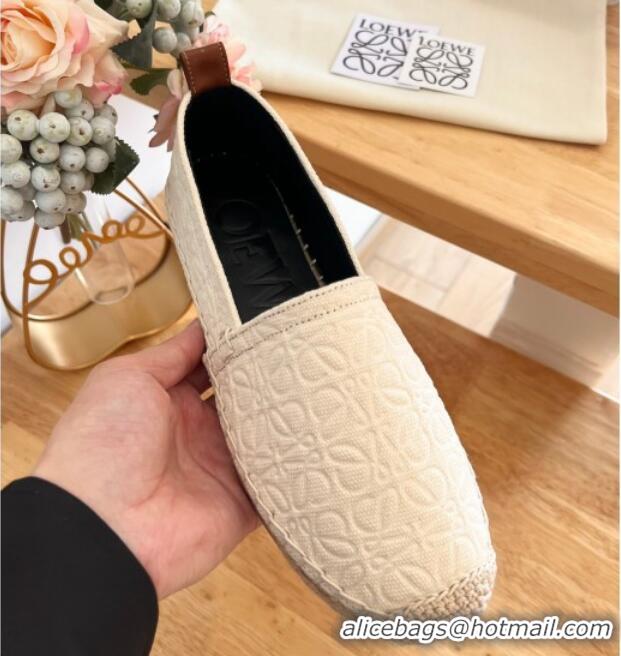 Top Grade Loewe Espadrilles Flat in 3D Anagram Denim White 125044