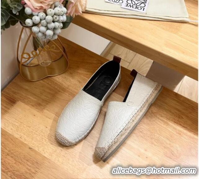 Best Product Loewe Espadrilles Flat in 3D Anagram Calfskin White 125047