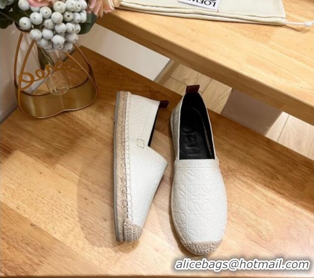 Best Product Loewe Espadrilles Flat in 3D Anagram Calfskin White 125047