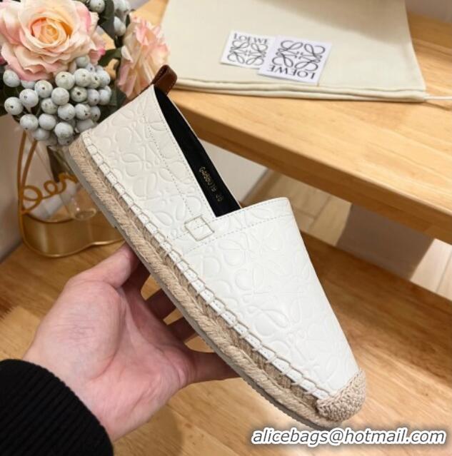 Best Product Loewe Espadrilles Flat in 3D Anagram Calfskin White 125047