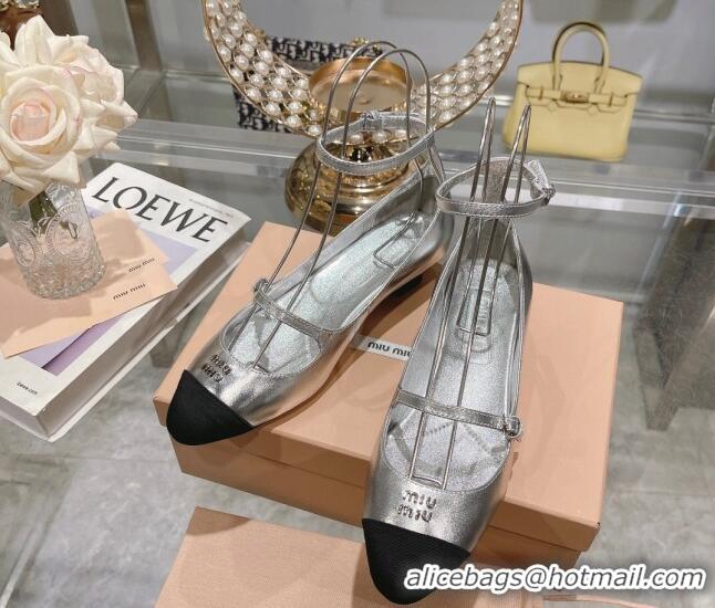 Best Product Miu Miu Mordoré nappa leather and grosgrain pumps 3.5cm Silver 104119