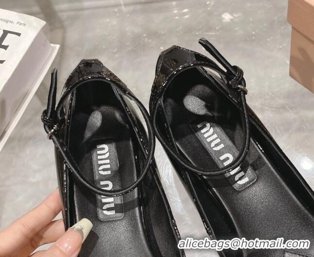 Top Grade Miu Miu Mordoré patent leather pumps 3.5cm black 104120