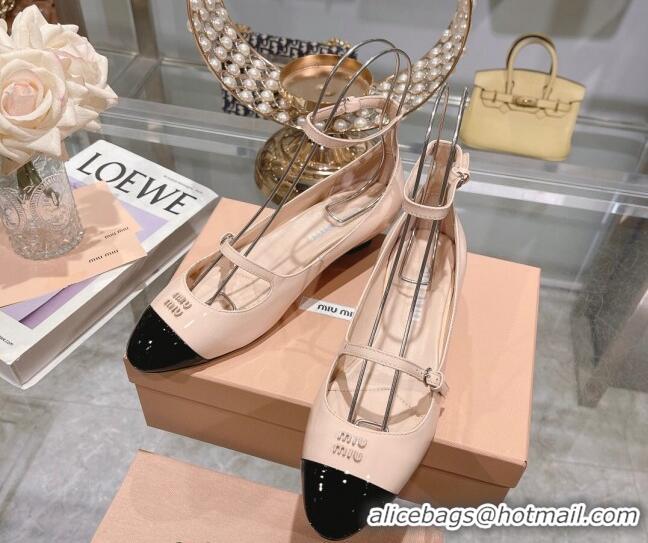 Best Grade Miu Miu Mordoré patent leather pumps 3.5cm Nude Pink 104122