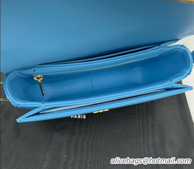 Super Quality Celine Mini Teen Cuir Triomphe Bag in Shiny Calfskin 188423 Sky Blue/Gold 2022