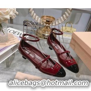 Cheap Price Miu Miu Mordoré patent leather pumps 3.5cm Burgundy 104123