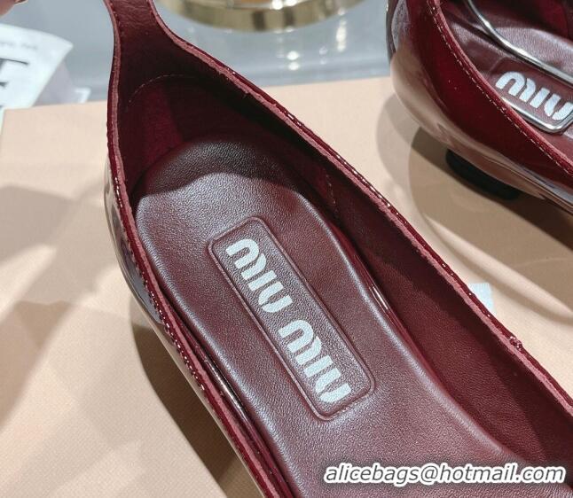 Cheap Price Miu Miu Mordoré patent leather pumps 3.5cm Burgundy 104123