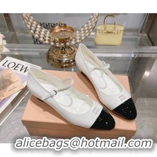 Pretty Style Miu Miu patent leather mary janes pumps 3.5cm White 104125