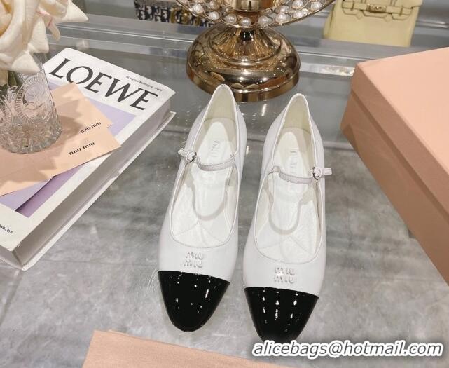 Pretty Style Miu Miu patent leather mary janes pumps 3.5cm White 104125