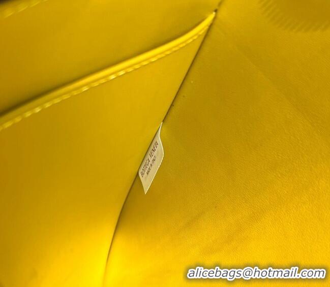 Affordable Price Bottega Veneta Intrecciato Leather Half Zip Pouch 607479 Space GreyPollen/Yellow 2024