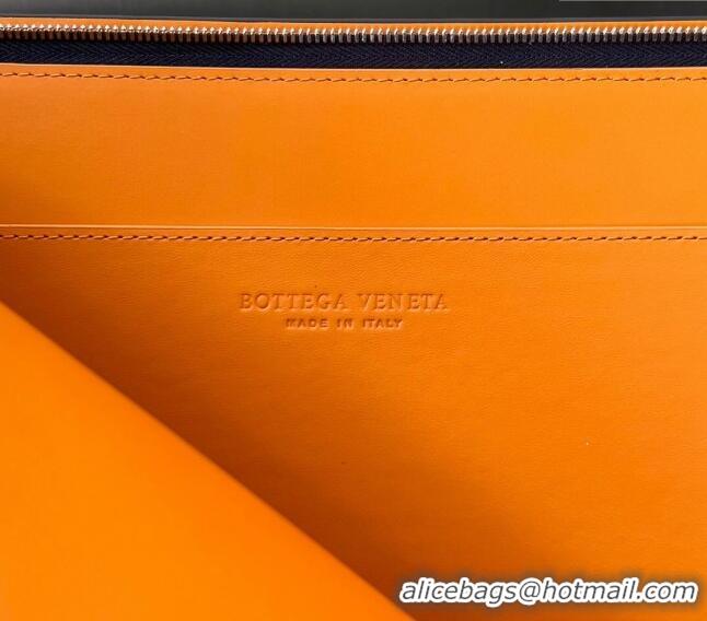 Promotional Bottega Veneta Intrecciato Leather Half Zip Pouch 607479 Space Grey/Golden Brown 2024