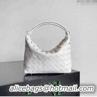 Super Quality Bottega Veneta Mini Wallace Shoulder Bag in Intrecciato Soft Calfskin Leather 754443 White 2024