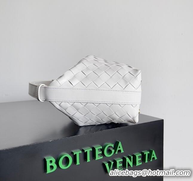 Super Quality Bottega Veneta Mini Wallace Shoulder Bag in Intrecciato Soft Calfskin Leather 754443 White 2024