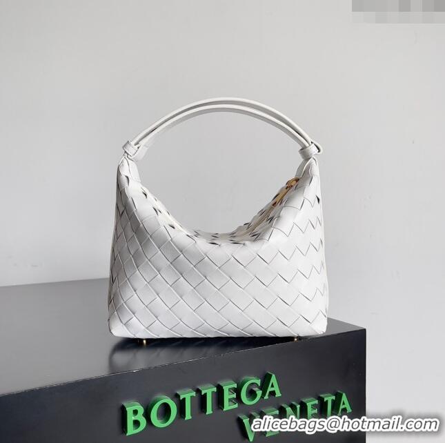 Super Quality Bottega Veneta Mini Wallace Shoulder Bag in Intrecciato Soft Calfskin Leather 754443 White 2024