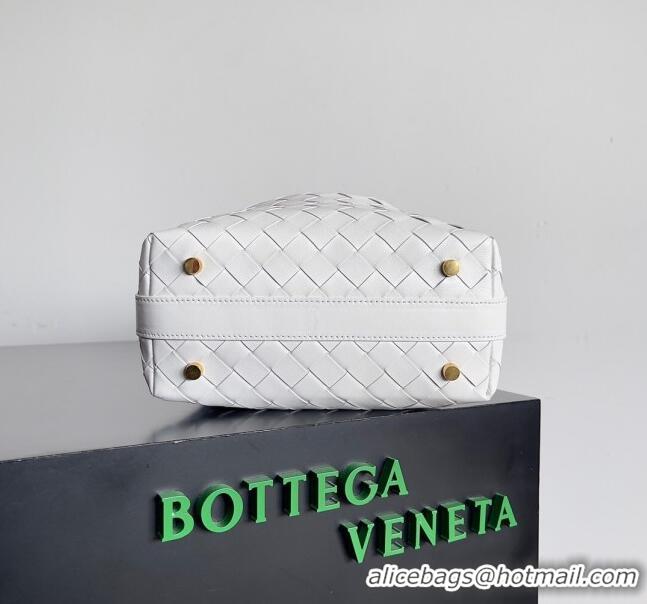 Super Quality Bottega Veneta Mini Wallace Shoulder Bag in Intrecciato Soft Calfskin Leather 754443 White 2024