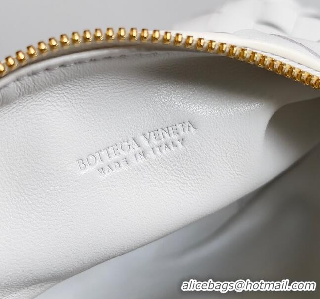 Super Quality Bottega Veneta Mini Wallace Shoulder Bag in Intrecciato Soft Calfskin Leather 754443 White 2024