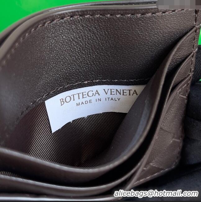 Affordable Price Bottega Veneta Intrecciato Credit Card Case 749449 Greem/Chocolate 2024