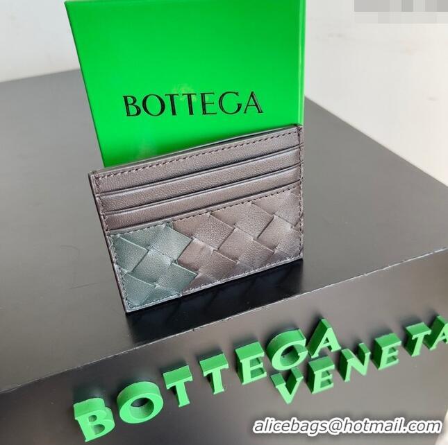 Affordable Price Bottega Veneta Intrecciato Credit Card Case 749449 Greem/Chocolate 2024