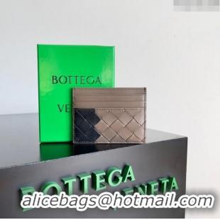 Best Price Bottega Veneta Intrecciato Credit Card Case 749449 Black/Grey 2024