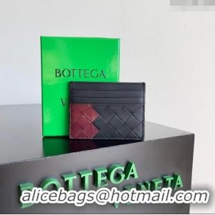 Luxurious Best Bottega Veneta Intrecciato Credit Card Case 749449 Burgundy/Black 2024