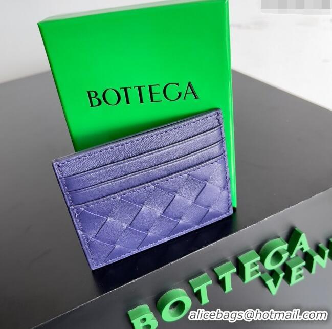 Pretty Style Bottega Veneta Intrecciato Credit Card Case 749449 Royal Blue 2024