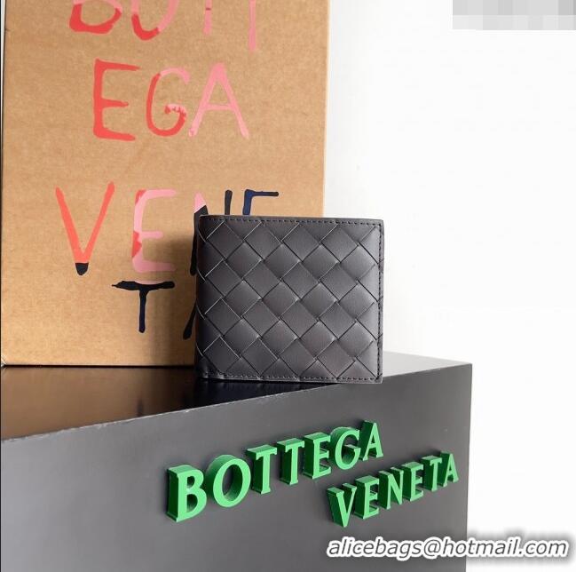 Top Design Bottega Veneta Intrecciato Leather Bi-Fold Wallet 63334 Chocolate 2024