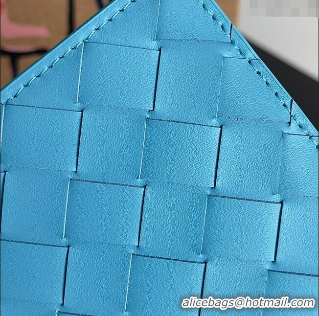 Traditional Discount Bottega Veneta Intrecciato Leather Bi-Fold Wallet 63334 Bright Blue 2024