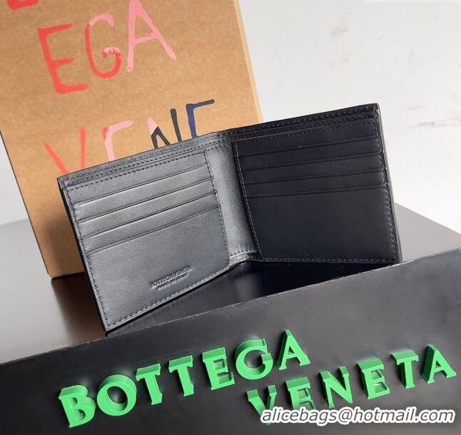 Luxury Discount Bottega Veneta Intrecciato Leather Bi-Fold Wallet 63334 Black 2024