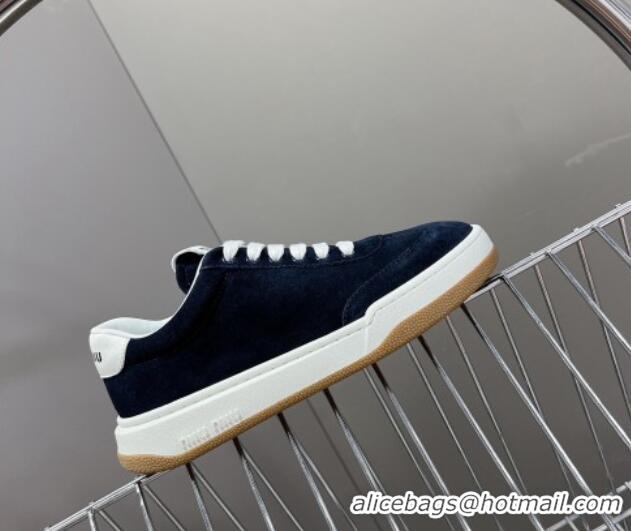 Most Popular Miu Miu Suede Sneakers Dark Blue 129078